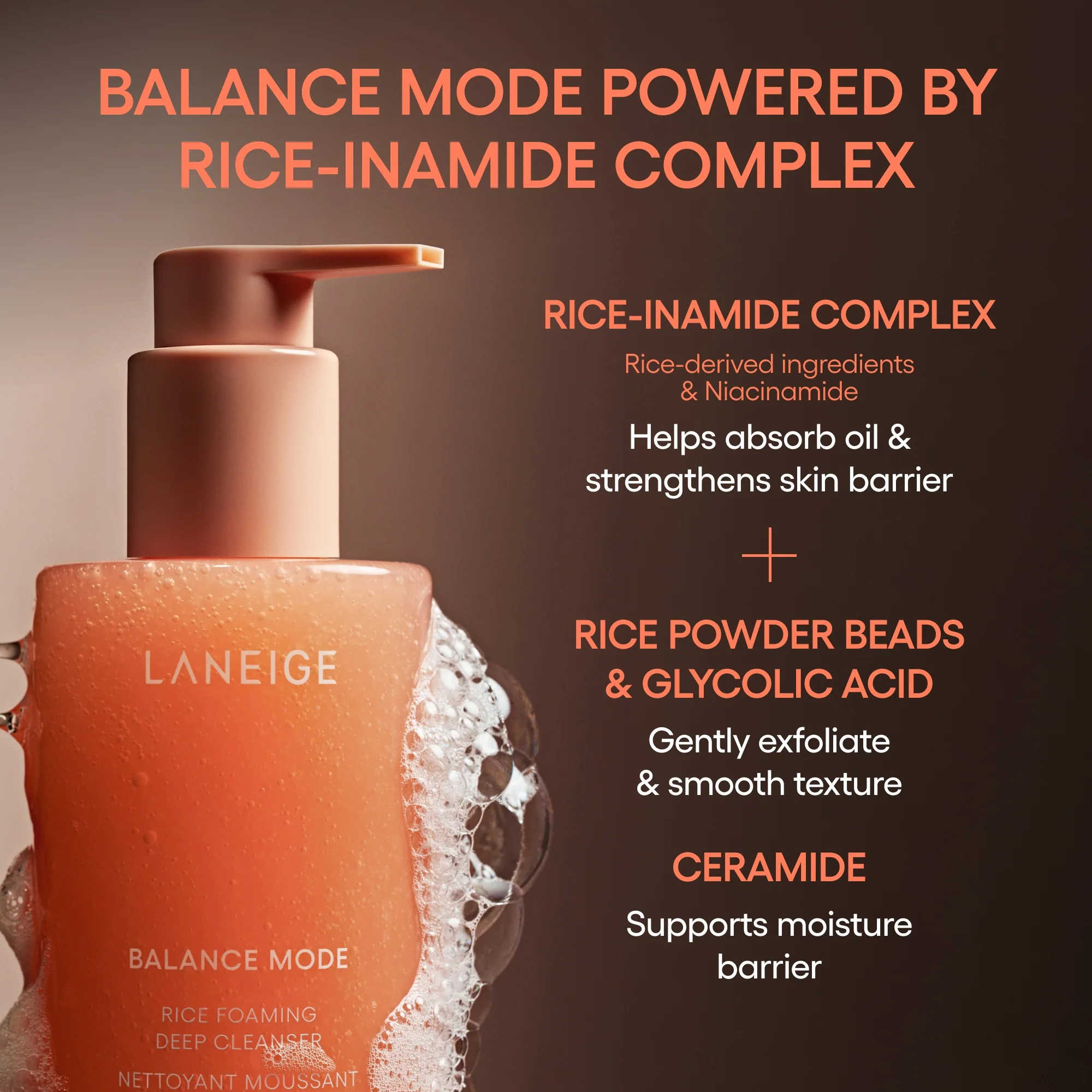 Balance Mode Rice Foaming Deep Cleanser - Image 6