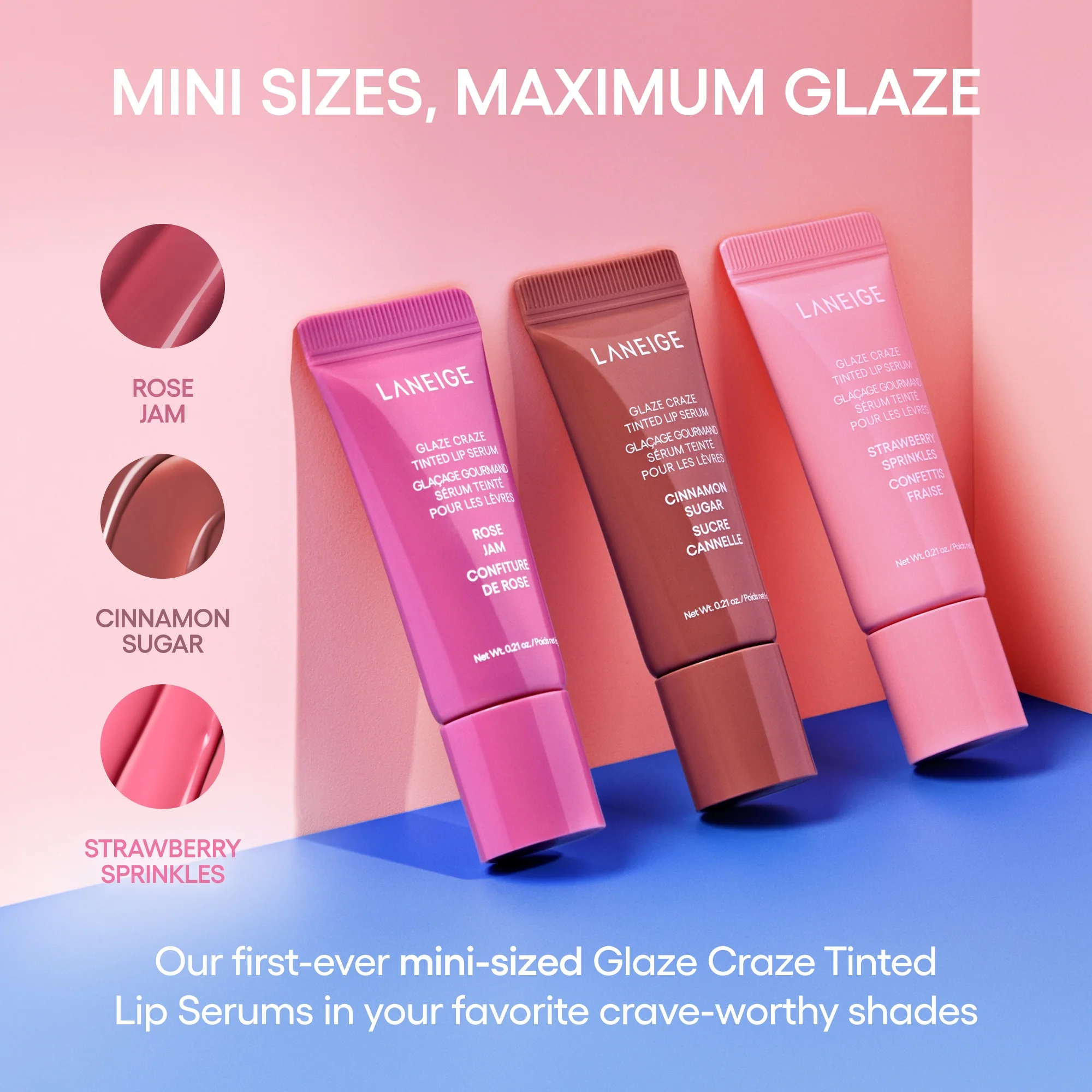 Glassy Lip Minis 3 Pc. Glaze Craze Tinted Peptide Lip Serum Gift Set - Image 2