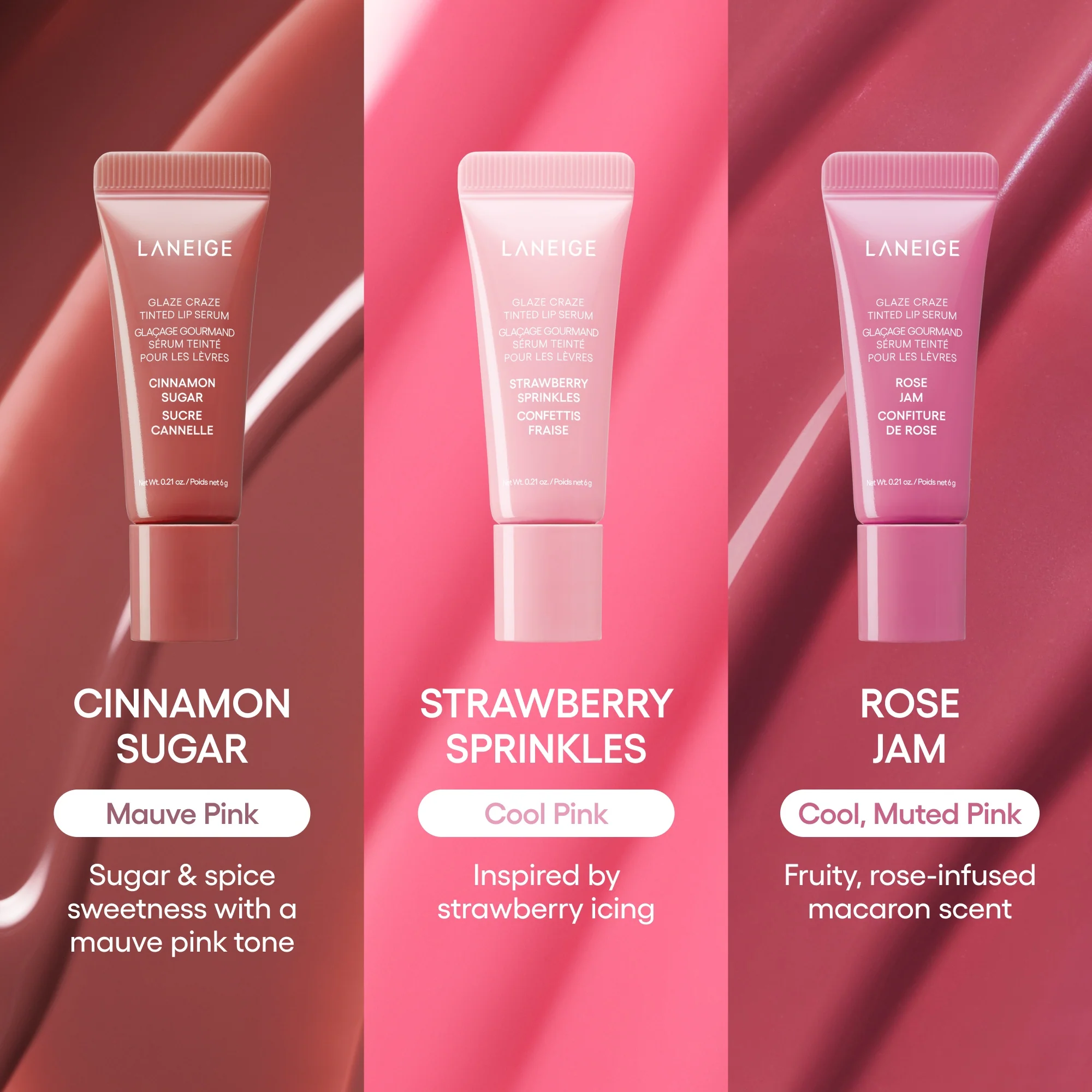 Glassy Lip Minis 3 Pc. Glaze Craze Tinted Peptide Lip Serum Gift Set - Image 4