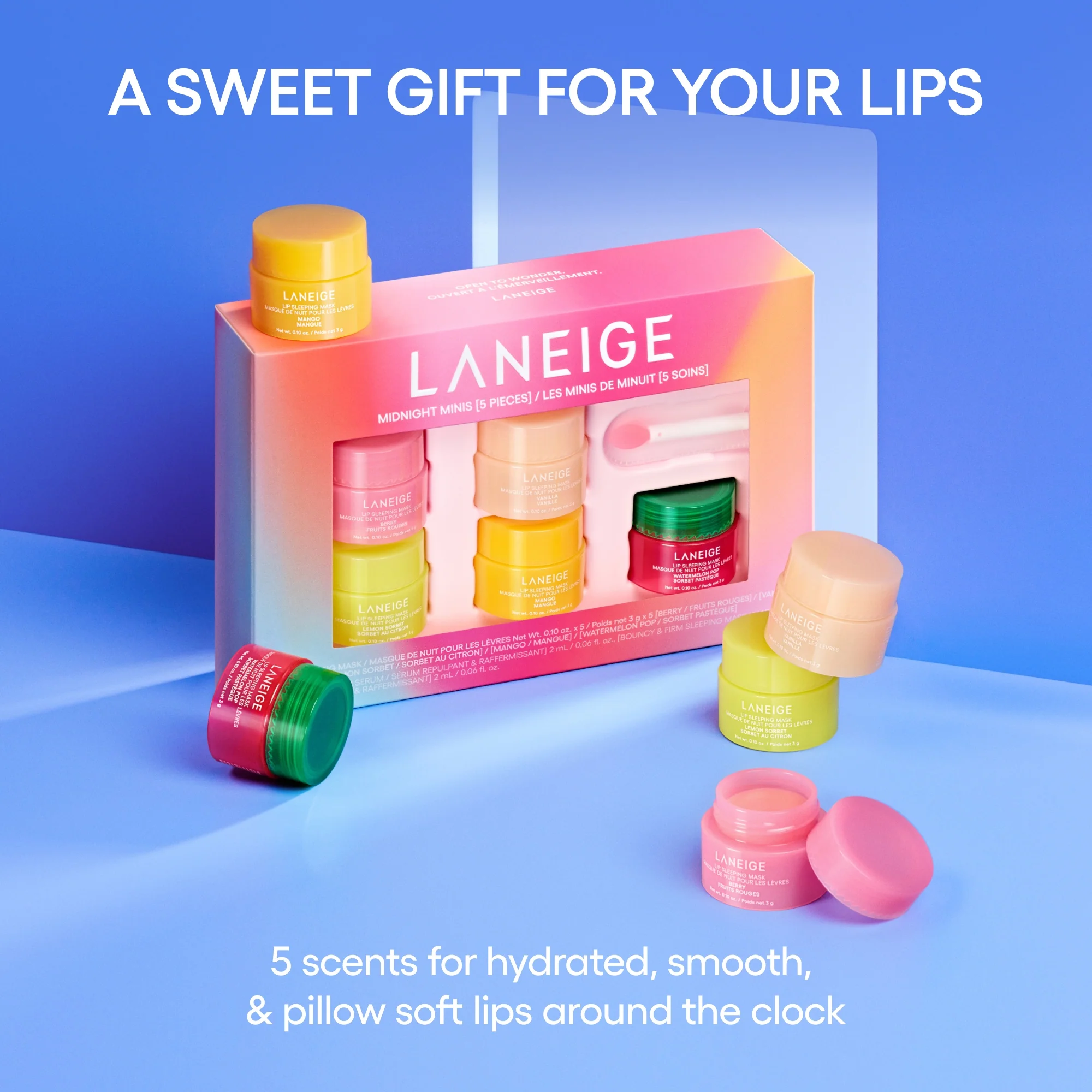 Midnight Minis Hydrating Lip Sleeping Mask Treatment 5 pc. Gift Set - Image 2